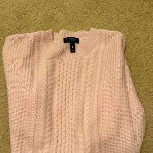 Aqua Women's Soft Pink Cable Knit Sweater